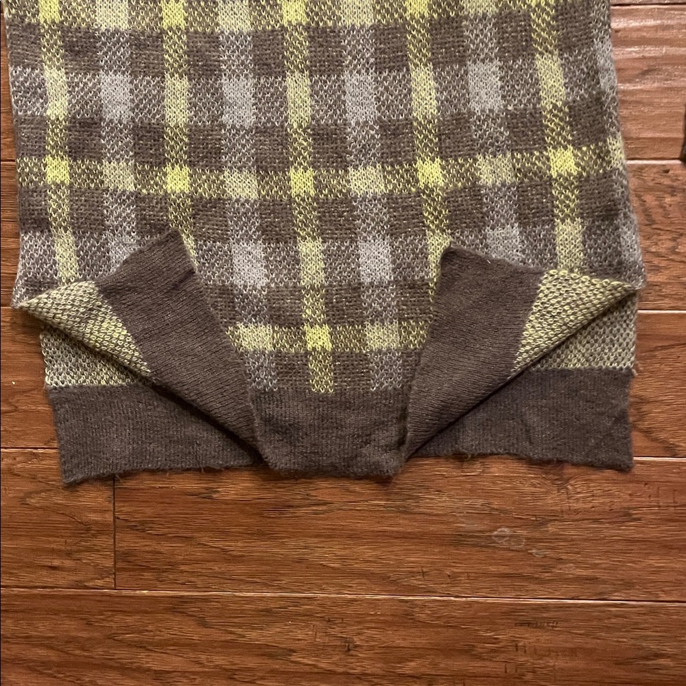 KENAR Green & Gray Plaid Mohair Blend Tunic Sweater Size M - Picture 5 of 7